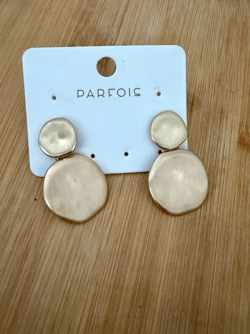 PARFOIS Gold Double Disc Drop Earrings
